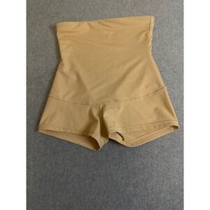 Maidenform Womens High Waist Shapewear Shorts Tan Nude Firm Control Size L
